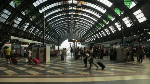 Big train station Milan Stock Footage 11969094