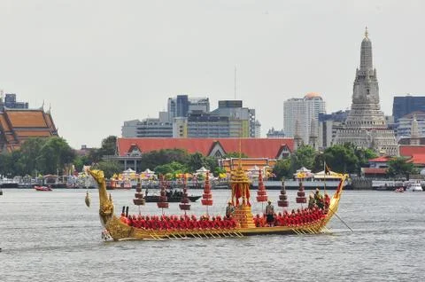 Big training of the Royal Barges Procession Foto stock