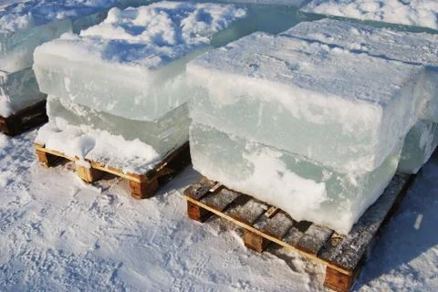 Big translucent ice blocs Stock Photos