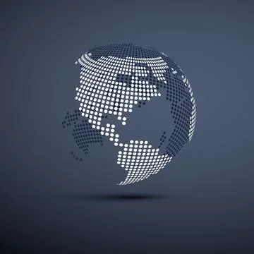 Big Transparent Spotted Earth Globe Design - Global Business, Technology, G.. Illustrazione stock
