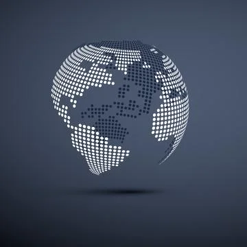 Big Transparent Spotted Earth Globe Design - Global Business, Technology, G.. Stockillustratie