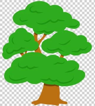 Big tree curvy trunk Stock Illustration