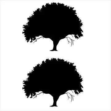 BIG TREE DESIGN OF silhouette Stock Illustration