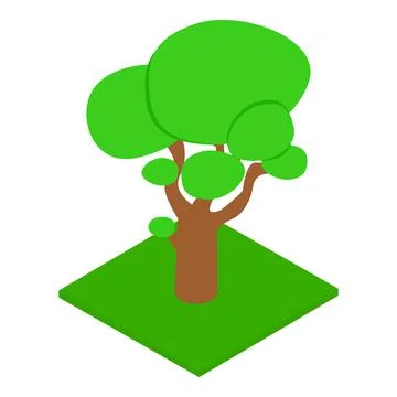 Big tree icon, isometric style Stock Illustration