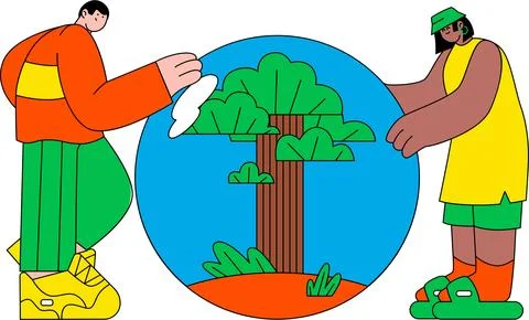 Big Tree Inside a Glass Dome Illustration - Conservation &amp; Eco Иллюстрация