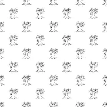 Big tree pattern vector seamless Illustrazione stock
