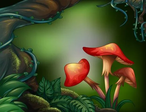 A big tree in the rain forest Stock Illustration