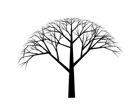 Big tree silhouette Stock Illustration