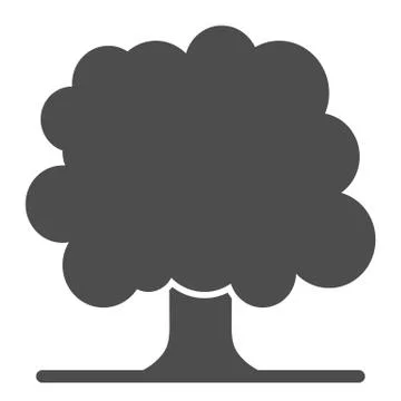Big tree solid icon. Wood vector illustration isolated on white. Deciduous tree Stock Illustration