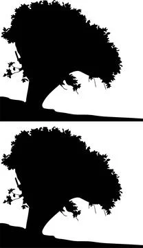 BIG TREE STANDING silhouette Stock Illustration