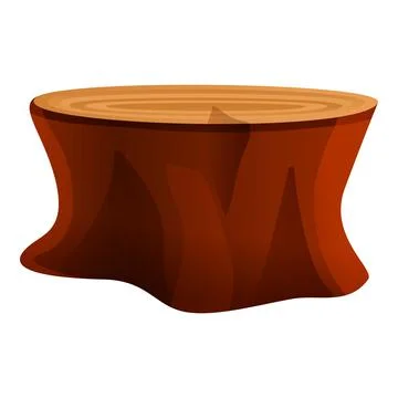 Big tree stump icon, cartoon style Stock Illustration