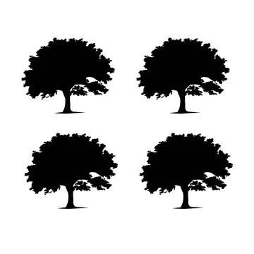 BIG TREES DESIGN silhouette Illustrazione stock