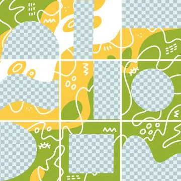 Big trendy editable puzzle template for social media post. For personal and b Stock Illustration