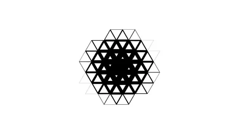 Big triangle grid centre transition Stock Footage 75444629