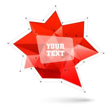 Big triangular trendy bubble. Polygonal vector illustration 스톡 일러스트