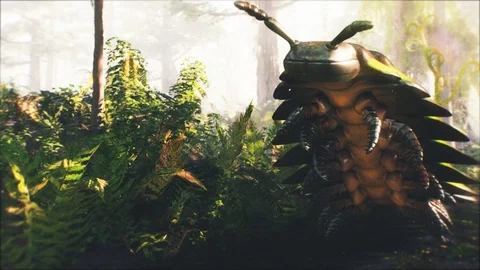 Big Triassic Millipede Animation Stock Footage 100380720