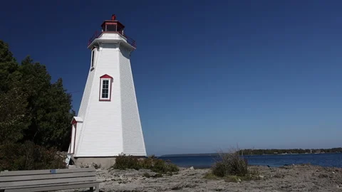 Big Tub Lighthouse Tobermory Stock Footage 161352210