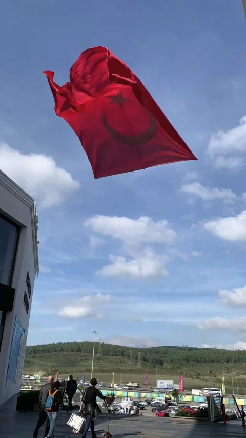 Big Turkey flag Stock Footage 166812523