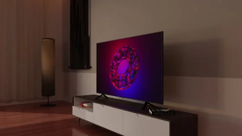 Big TV in the room, CG Stock Footage 247448471