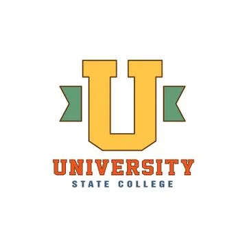 Big U Letter Logo Stock Illustration