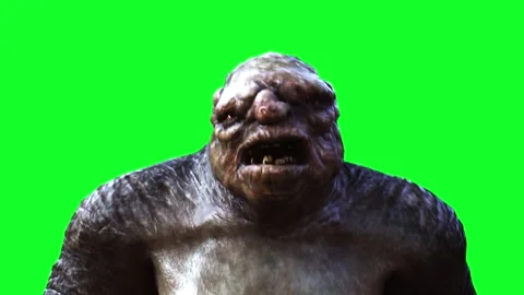 Big ugly scary troll, goblin walk . Horror mystic concept. Stock-Footage 296303658