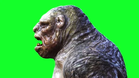 Big ugly scary troll, goblin walk . Horror mystic concept. Vídeos de archivo 296303704