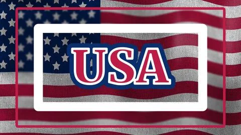 Big usa word on rectangular blur shape Stock Illustration