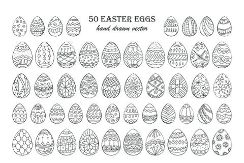 Big vector Easter egg set Illustrazione stock