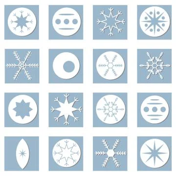 Big vector set of flat Christmas icons. Stock Illustration