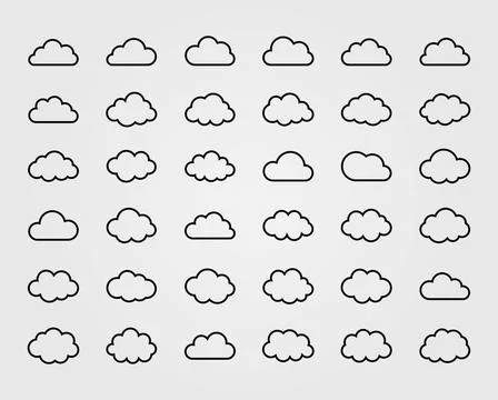 Big vector set of thirty-six cloud shapes Big vector set of thirty-six clo... Stock Photos