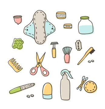 Big vector set of zero waste elements Stock-Illustration
