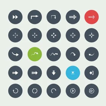 Big Vector white arrows  set Stock Illustration