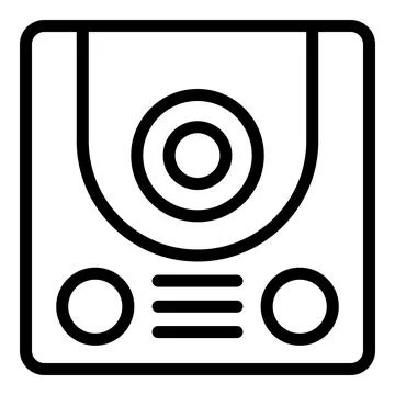 Big video intercom icon outline vector. Door system Stock Illustration