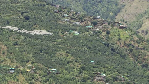 Big Villages Advanced And Progressing In The Mountains Of Himachal INDIA Stock Footage 200176678