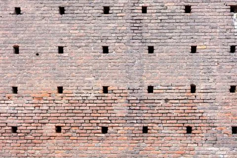 Big wall made of adobe bricks Stock Photos