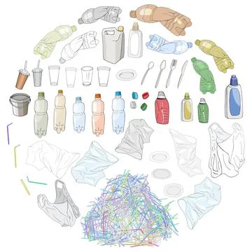 Big waste Set Of Transparent Empty Packaging Stock Illustration