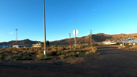 Big Water, Utah August 18 2023 Utah Driving Pariah Movie Set Stock Footage 340197307