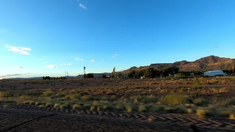 Big Water, Utah August 18 2023 Utah Driving Pariah Movie Set Stock Footage 340197569
