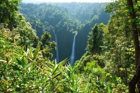 Big waterfall in Laos Foto stock
