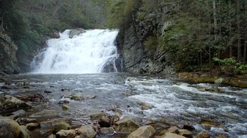 Big Waterfall in Slow Motion Stock Footage 86042413