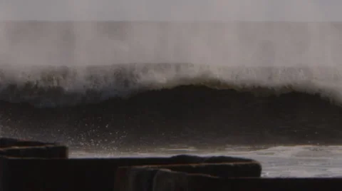 Big Wave Crashing Stock Footage 45801081
