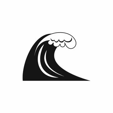Big wave icon, simple style Stock Illustration