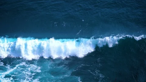 Big Wave in Ocean Top View. Bali Indonesia 4K Stock Footage 94684954