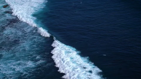 Big Wave in Ocean Top View. View From Uluwatu Temple, Bali Indonesia 4K Stock Footage 94687383