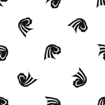 Big wave pattern seamless black Stock Illustration