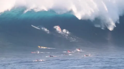 Big Wave Surfing Stock Footage 49041925