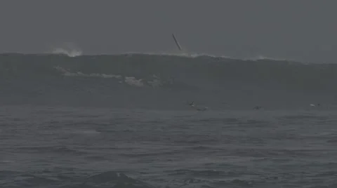 BIG WAVE SURFING (wipe out) Stock Footage 43100810