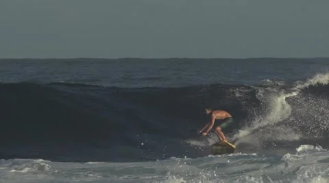 BIG WAVE SURFING (wipe out) Stock Footage 43202129
