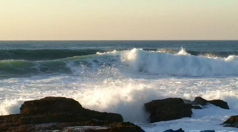 Big waves against rocks Stock Footage 278188