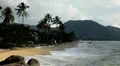 Big waves among rocks on exotic beach, Koh Samui Lamai Island, Thailand HD Footage